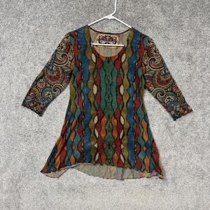 Amma Design Tunic Blouse S Psychedelic Artsy Whimsigoth Indie Festival USA Made